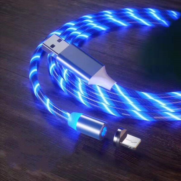 Magnetic Charging Cable Streamer Fast Charging Cable Lighting Micro USB Cable LED Magnet Charger Type-C Cable - Image 2