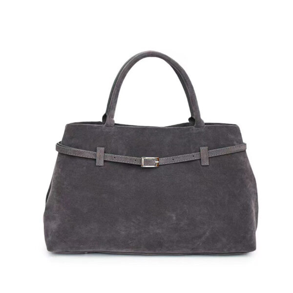 2025 Hot Sale Decorative Design Solid Faux Suede Handbag Large Capacity Casual Tote Bags For Women Tote Design Portable Shoulder Bag - Image 3