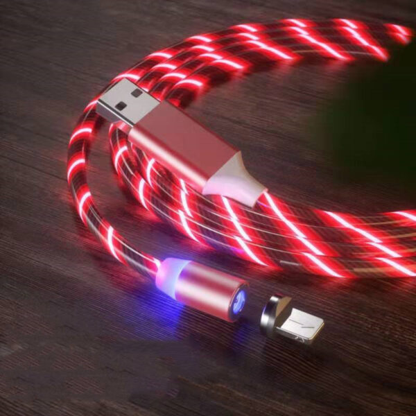 Magnetic Charging Cable Streamer Fast Charging Cable Lighting Micro USB Cable LED Magnet Charger Type-C Cable - Image 3