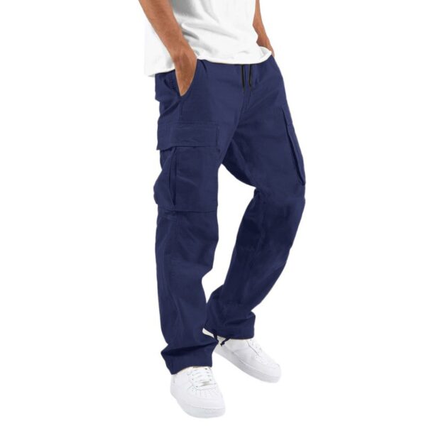 Trade Drawstring Multi-pocket Casual Trousers - Image 4