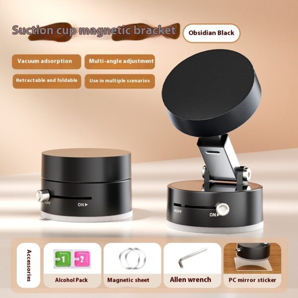 Foldable Magnetic Vacuum Car Phone Holder Foldable Suction Cup With Suction Cup Hands-Free Navigation For Smart Phone - Image 2