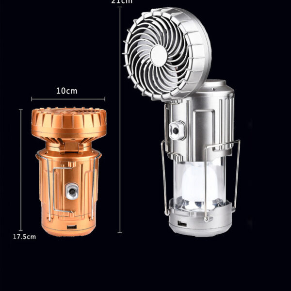 Solar Electric Fan Life Waterproof Panel Charging Double Switch Barbecues Camping Solar Electric Fan For Climbing - Image 3