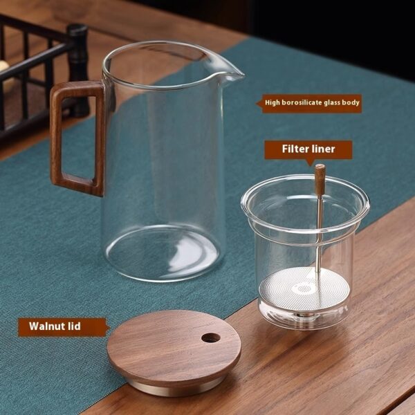 Borosilicate Full Glass Liner Tea Water Separation Tea Set - Image 9