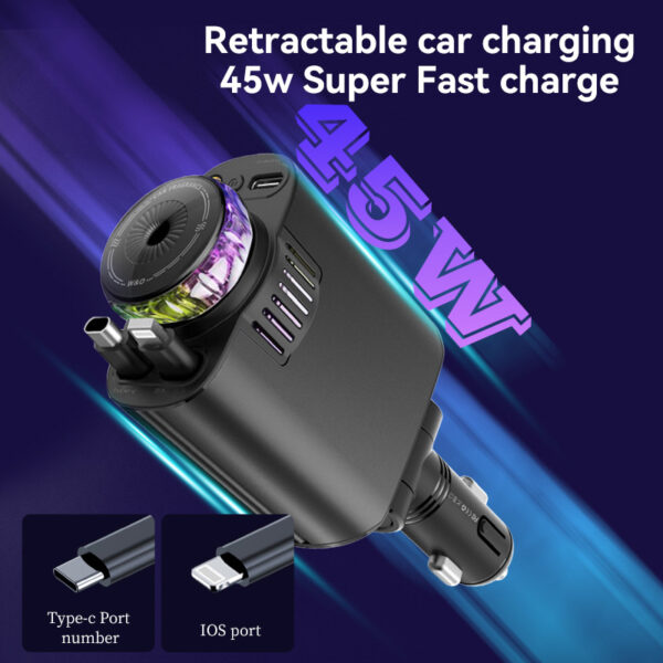 Multifunctional Purple Light Car Phone Charger - Image 6